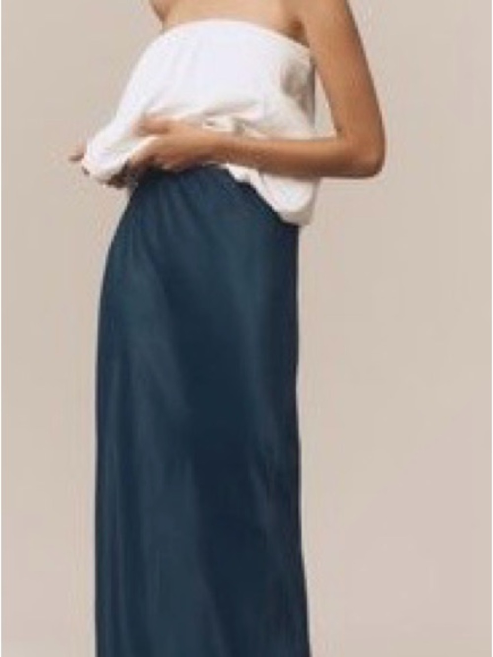Anthropologie Deep Blue Maxi Skirt with Elastic Waistband